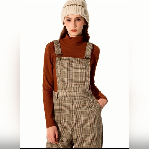 Cider Plaid Jumpsuit with Brown Top - Picture 2 of 15